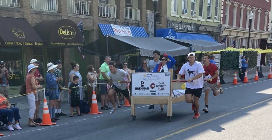 Celebrity Bed Race Regatta 2022 final Rotary Club of Plattsburgh